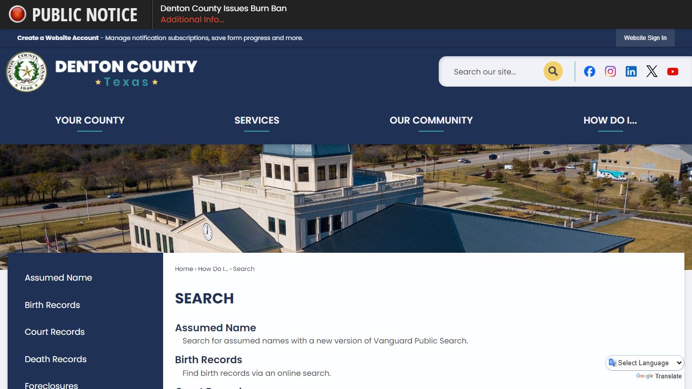 Search - Denton County, TX