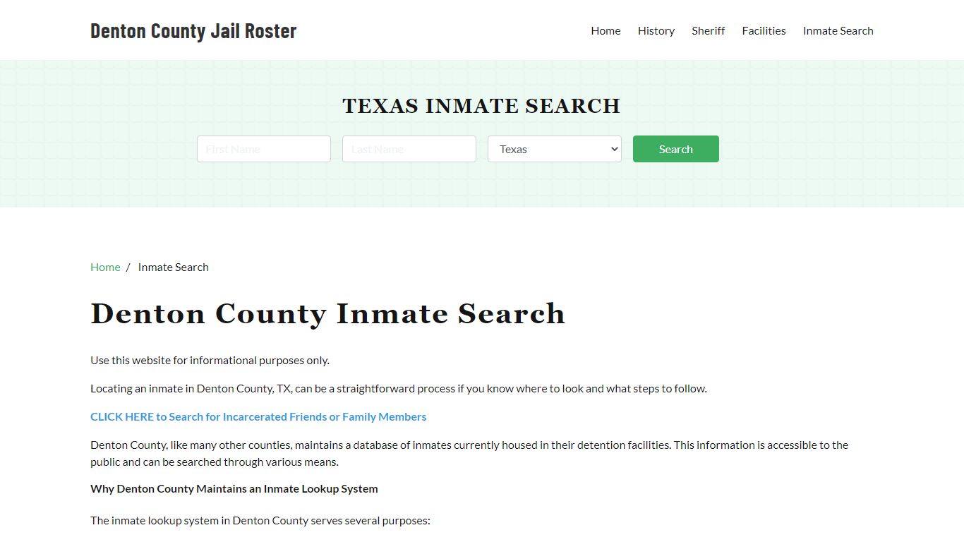 Denton County, TX Detainee Lookup