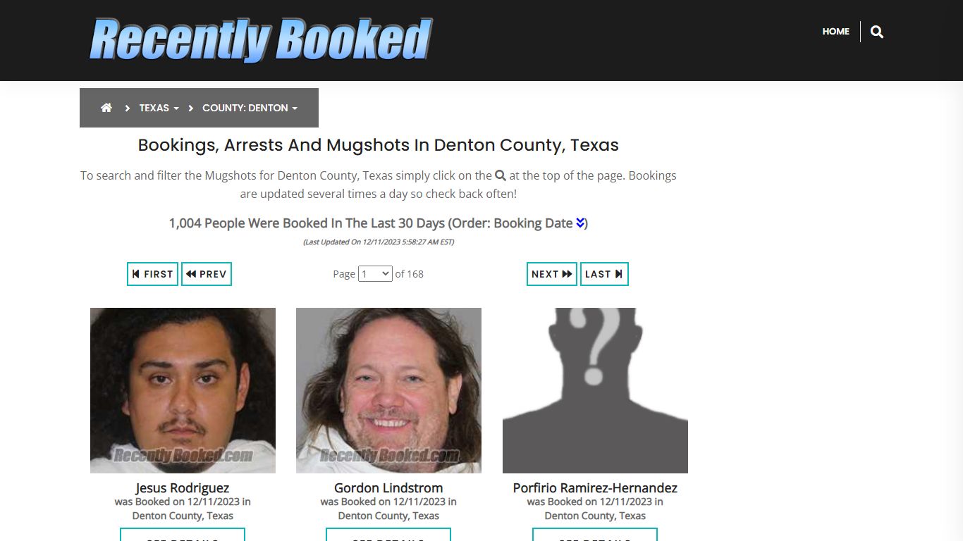 Recent bookings, Arrests, Mugshots in Denton County, Texas